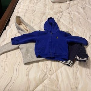 Two hoodies and a jacket